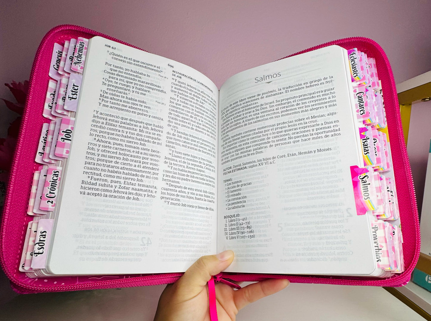 Biblia para niñas personalizada con nombre y separadores