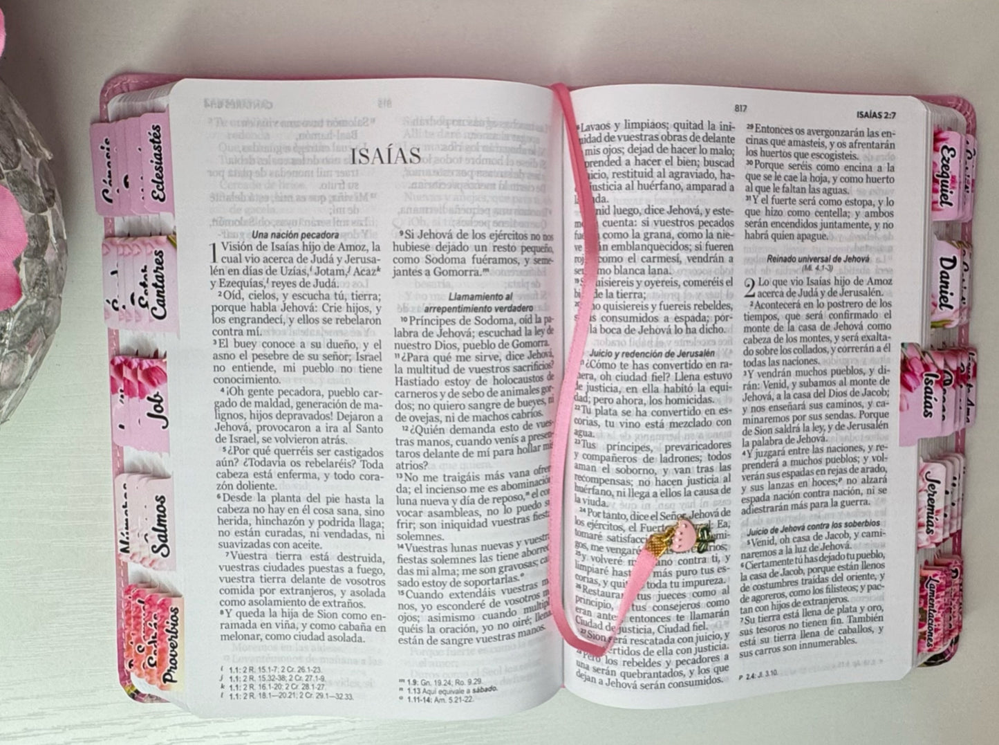 Biblia Tulipanes personalizada con nombre y separadores