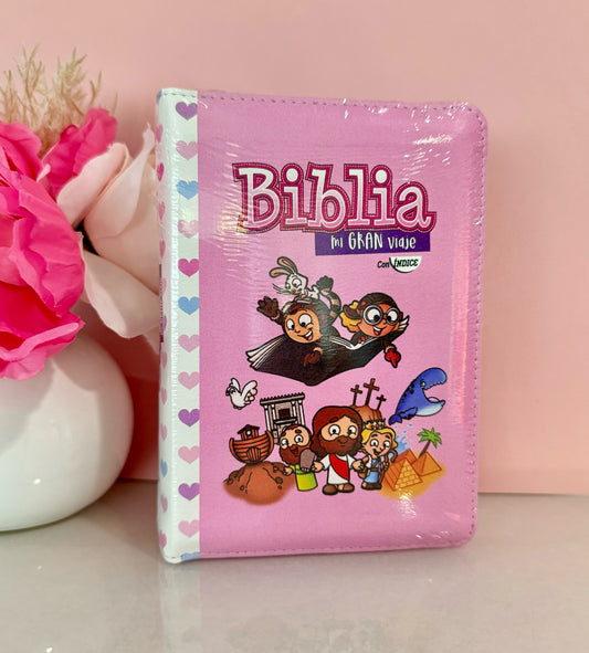 Biblia tamaño bolsillo para niña personalizada con nombre