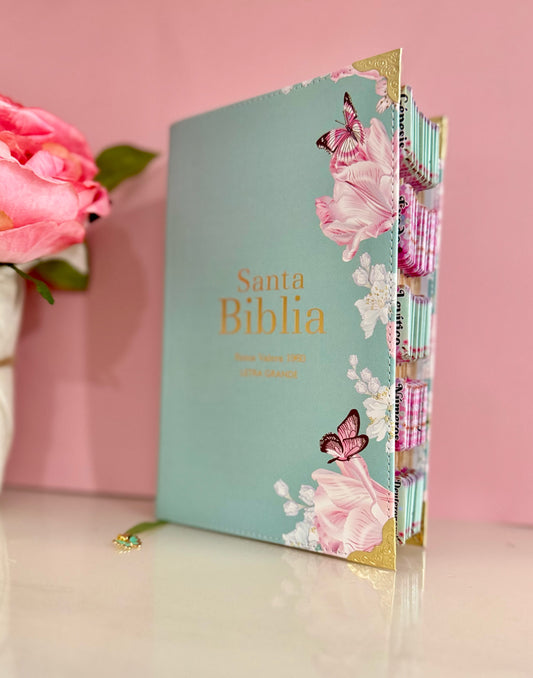 Biblia para mujer color turquesa pastel