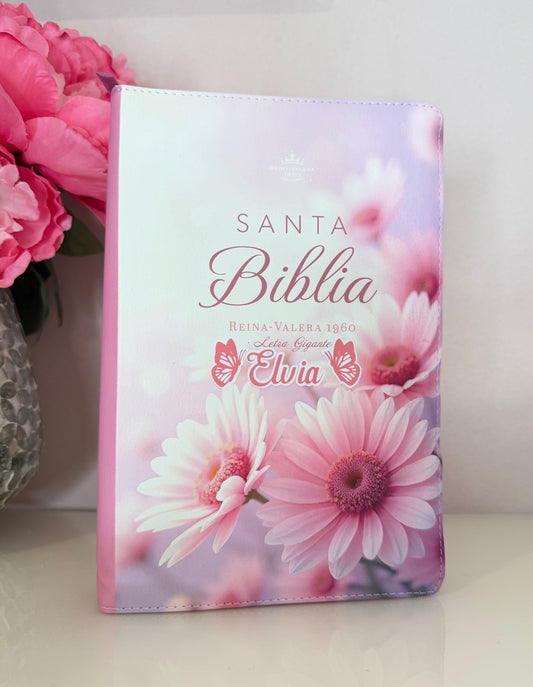 Biblia Margaritas con cierre letra Gigante