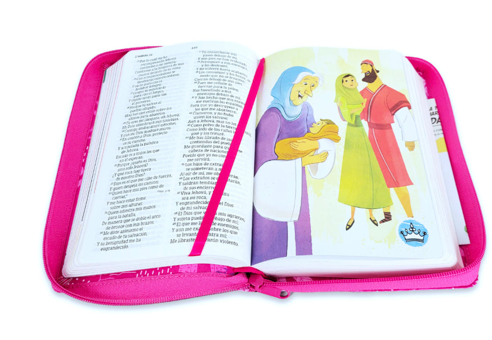 Biblia para niñas Letra Grande color rosado