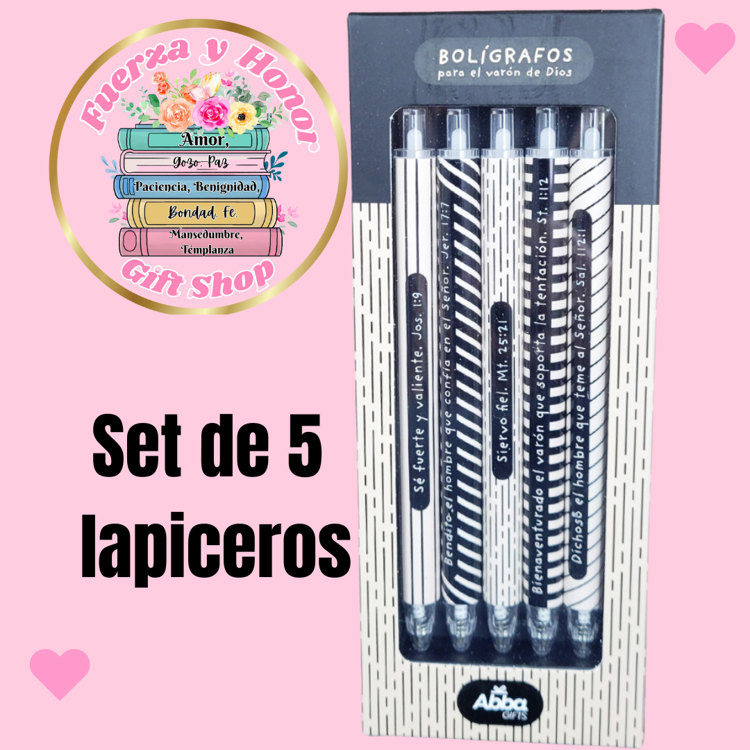 Set de 5 lapiceros varon de Dios